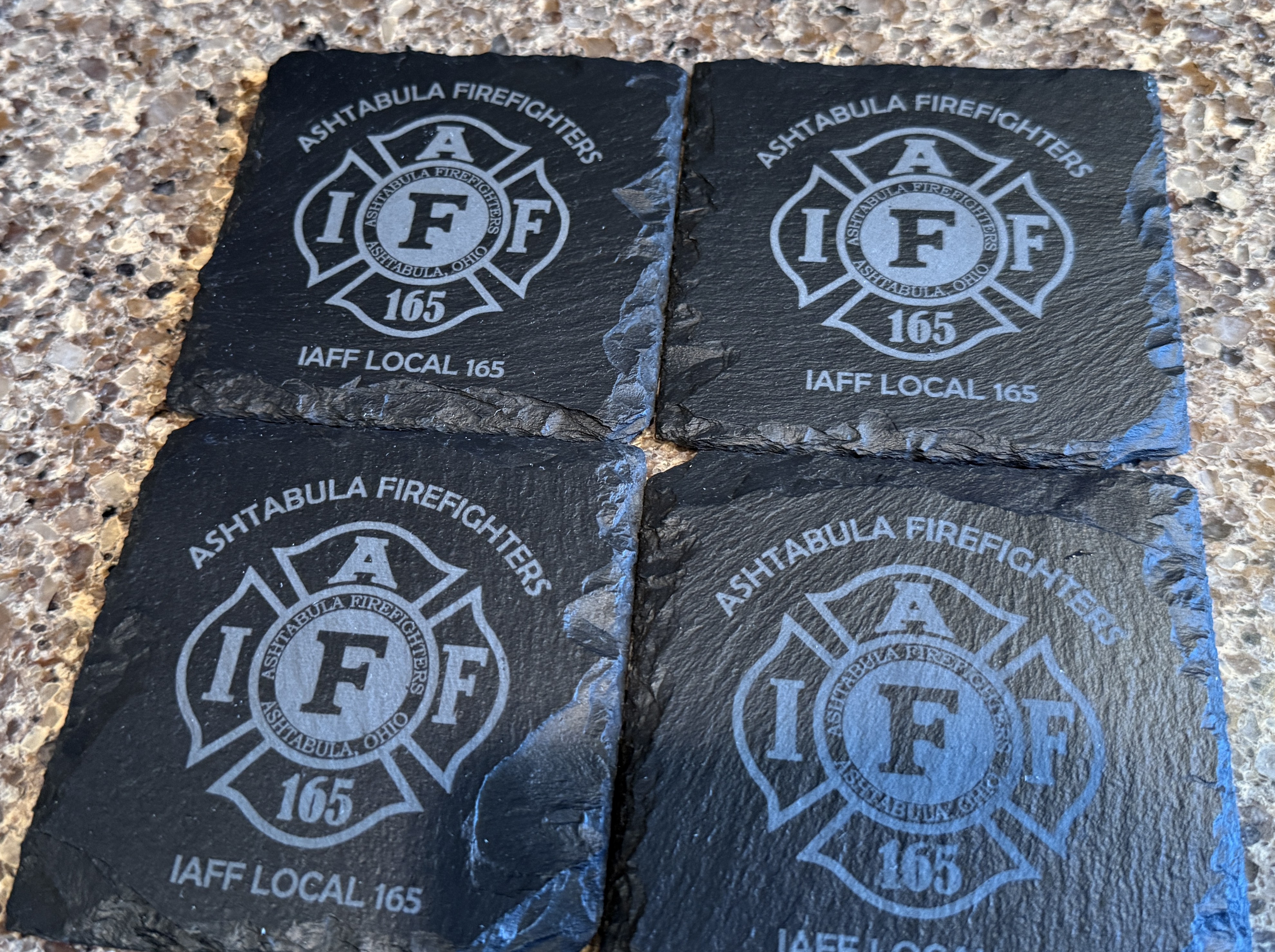 4" Personalized Black Slate Coaster