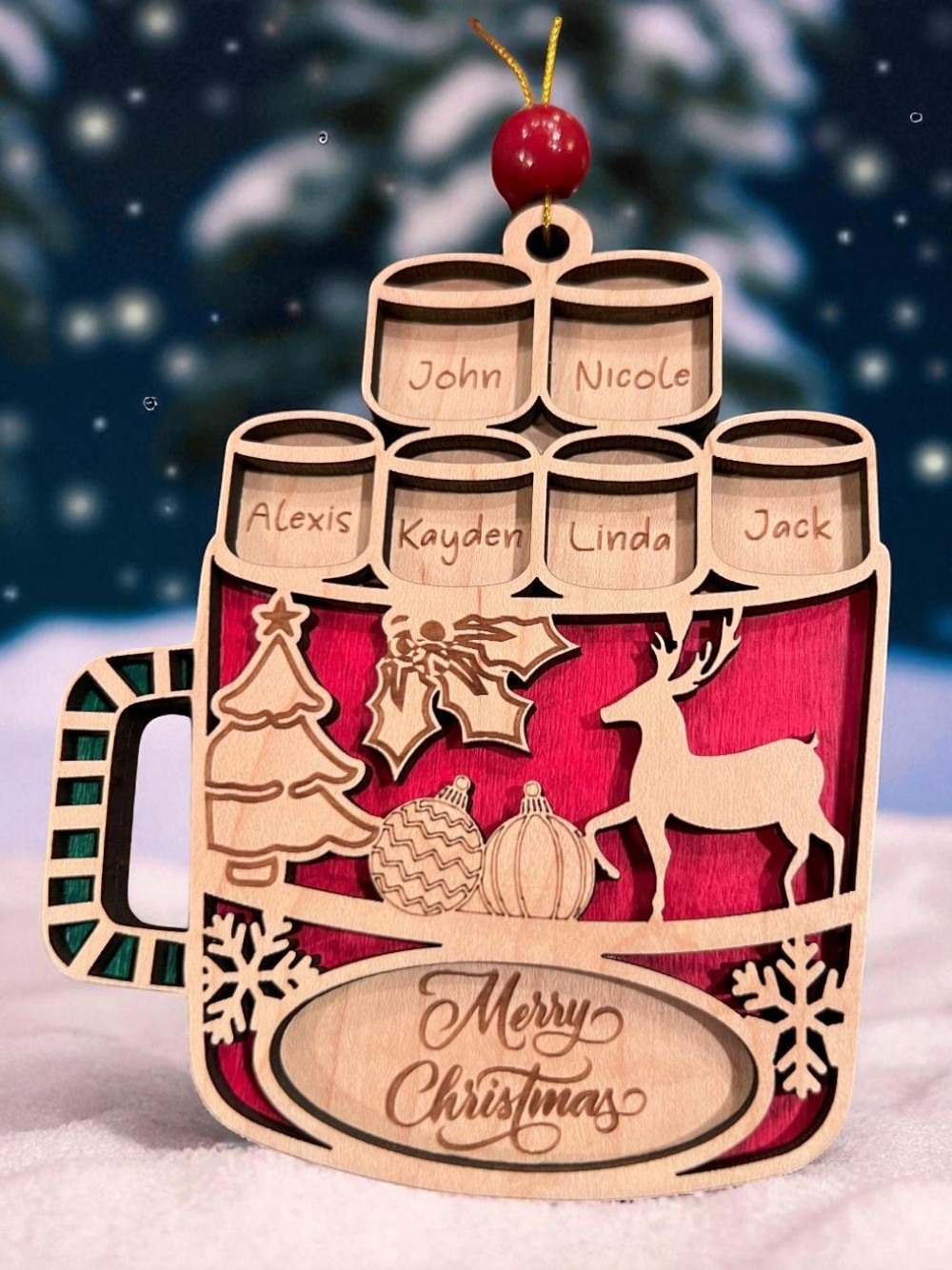 Personalized Christmas Cocoa Mug Ornament